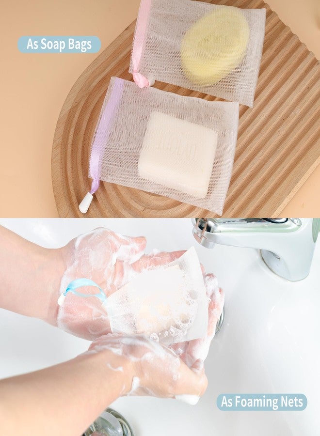Axigundaone 150 Pcs Mesh Soap Bags For Soap Bars, Handmade Bubble Mesh Bags with Drawstring, Random Color Exfoliating Shampoo Bag for Foaming and Drying - Image 3