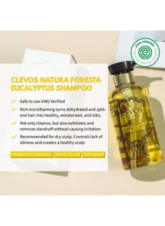 Clevos CLEVOS Natura Foresta Natural Organic Hair Shampoo 17.92 Fl Oz for Dry, Sensitive, Itchy Scalp Type - Pleasant Eucalyptus Scent - Reduce Dandruff Sulfate-free - Natural - Vegan - Cruelty Free - Clavos  - Image 2