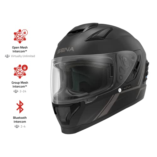 Sena Stryker Full Face Smart Helmet with Integrated Mesh and Bluetooth Communications, LED Taillight, and SOUND by Harman Kardon, DOT (Gloss White, Large) - Image 3