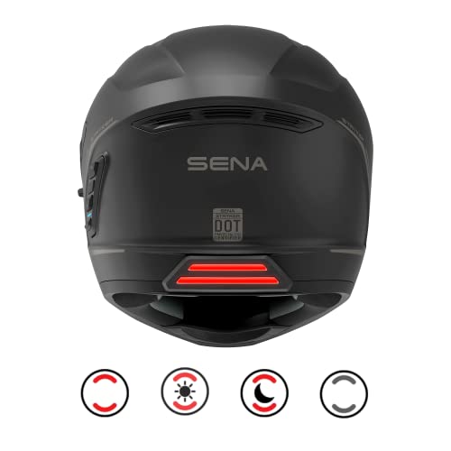 Sena Stryker Full Face Smart Helmet with Integrated Mesh and Bluetooth Communications, LED Taillight, and SOUND by Harman Kardon, DOT (Gloss White, Large) - Image 5
