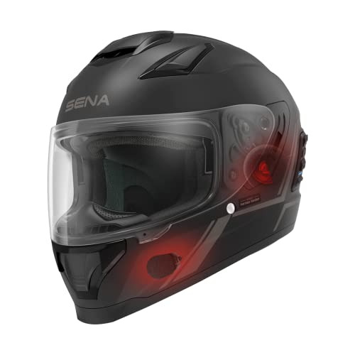 Sena Stryker Full Face Smart Helmet with Integrated Mesh and Bluetooth Communications, LED Taillight, and SOUND by Harman Kardon, DOT (Gloss White, Large) - Image 2