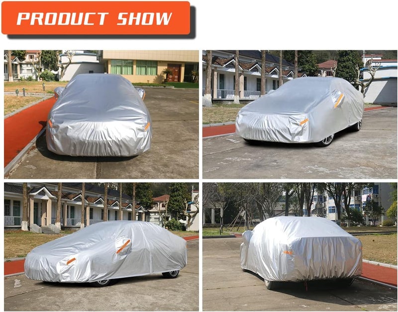 Kayme Waterproof Car Cover for SUVs and Jeeps (188 to 200 Inch) - All Weather Protection with Zipper Mirror Pocket - Image 5