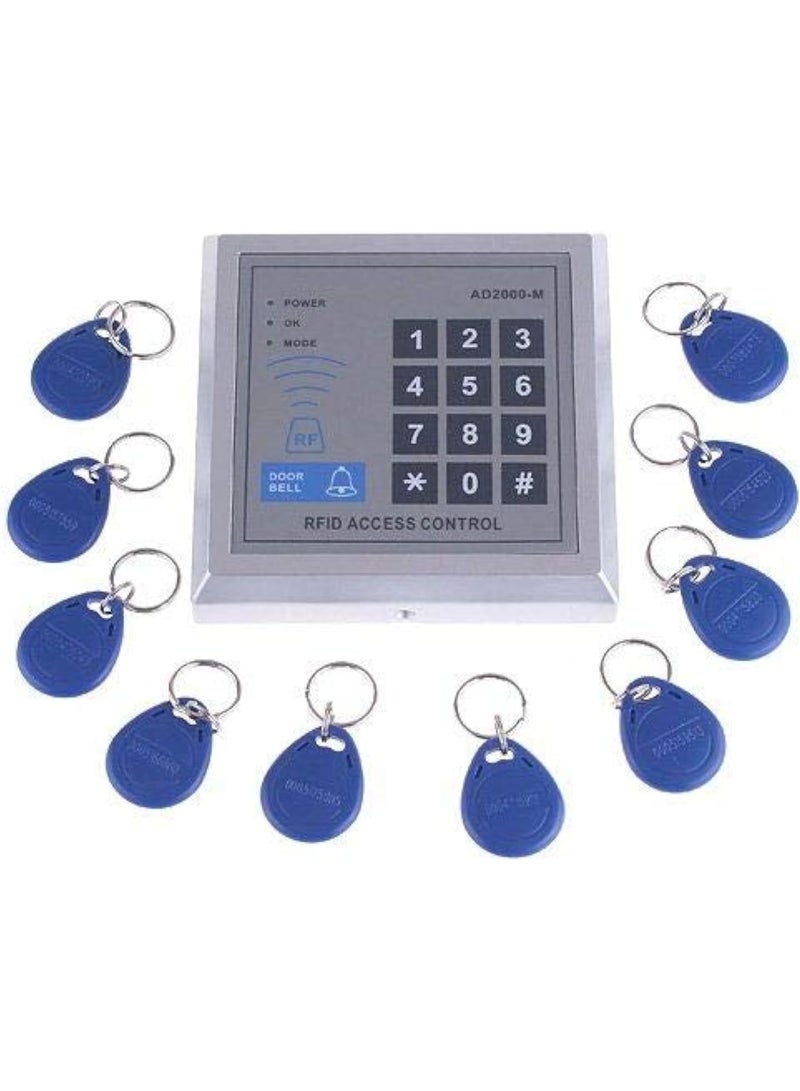 RFID Proximity Door Entry Access Control System with 10 Key Fobs