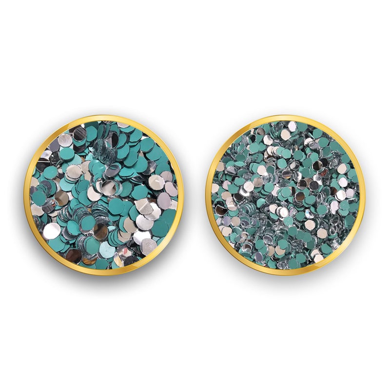 M2 ENTERPRISE Round Shape Mirrors For Craft Work - Mud Art, Lippan Art, Fabric Art, Mandala Art, Ideal For Jewelry Making - 110 Medium And 210 Small Size Shapes Total 320 -Combo Of 2,Green - Image 1