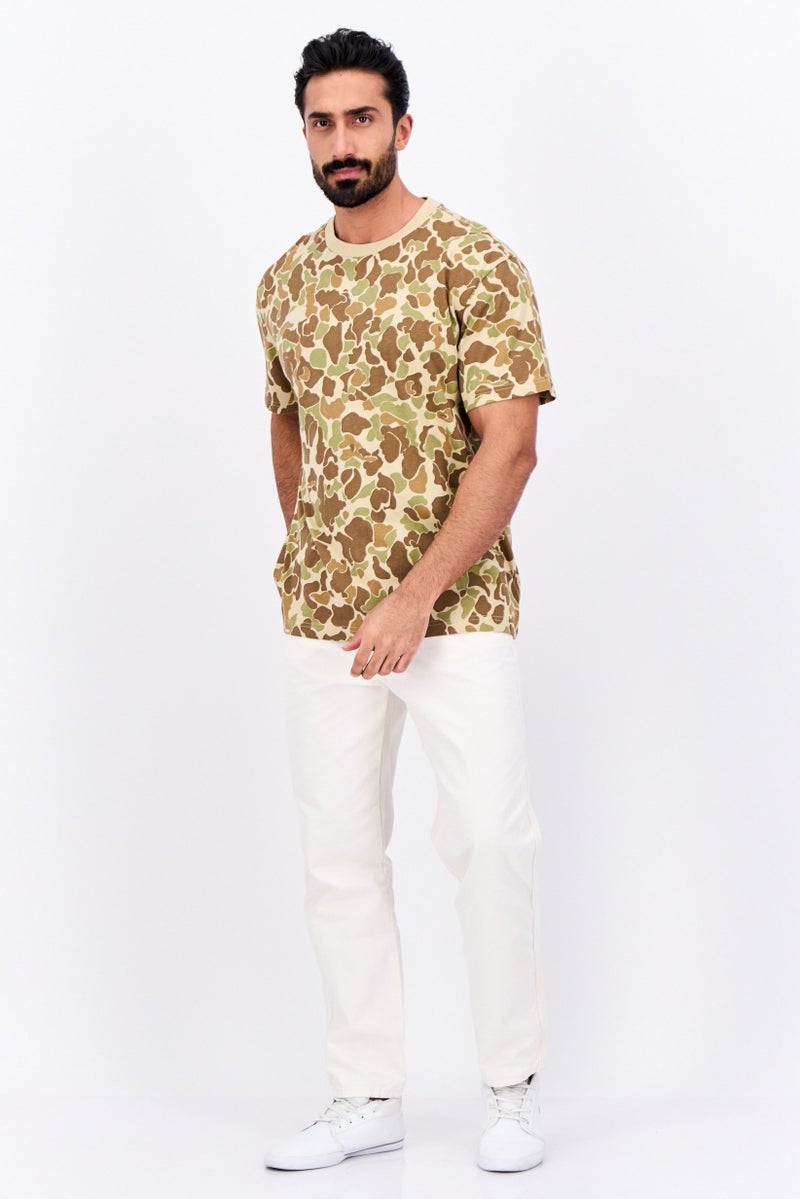 GAP Men Crew Neck Short Sleeve Camouflage T-Shirt, Olive Combo - Image 3