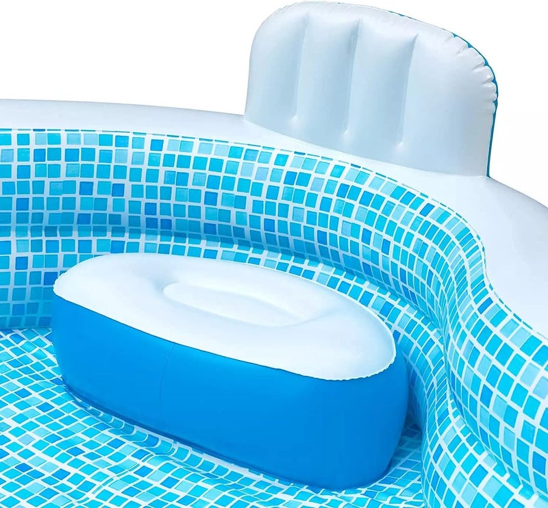 Member's Mark Elegant Family Pool 10 Feet Long 2 Inflatable Seats with Backrests. New Version - Image 3