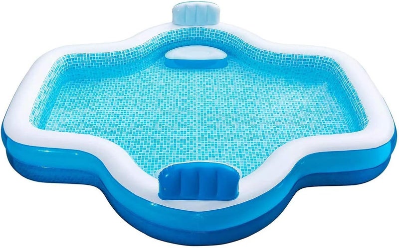 Member's Mark Elegant Family Pool 10 Feet Long 2 Inflatable Seats with Backrests. New Version - Image 2