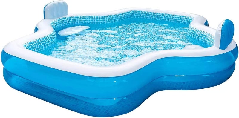 Member's Mark Elegant Family Pool 10 Feet Long 2 Inflatable Seats with Backrests. New Version - Image 1