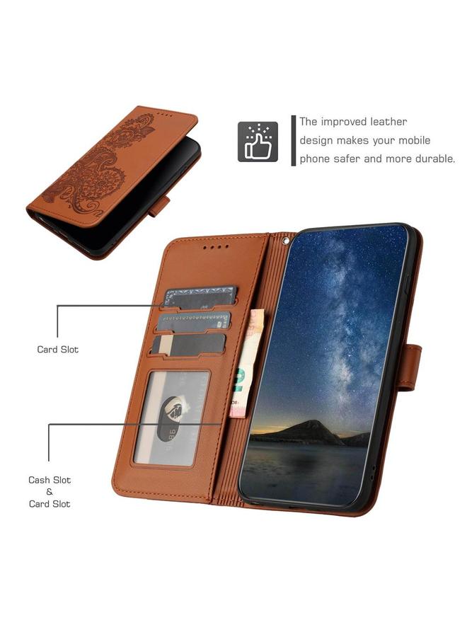 The Bros Phone Case For Honor 400 Datura Flower Embossed Flip Leather Phone Phone Case - Image 4