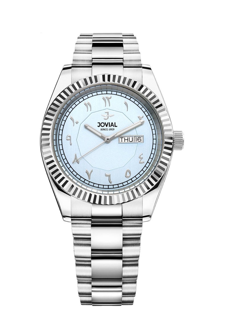 JOVIAL  2014 LSMQ 04 E , Women's Fashion Watch,  Stainless steel , 32 mm, Blue Dial, Fold Over Clasp, Day and Date Display - Image 1