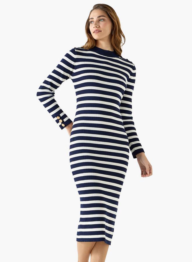 تواكستريمز فستان بارز الملمس بقصّة ضيقة وأكمام طويلة من تو إكستريمز - Image 1