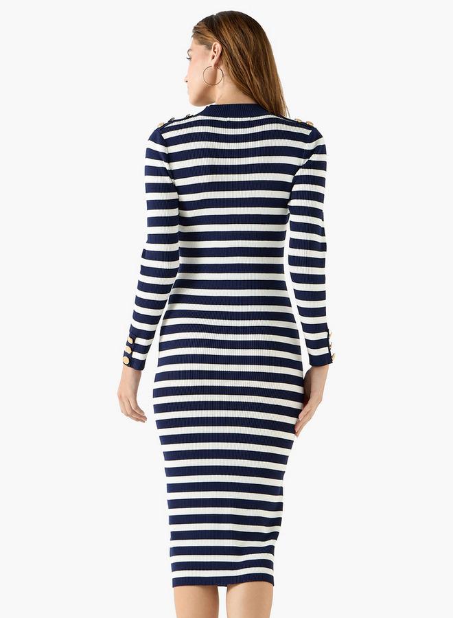 تواكستريمز فستان بارز الملمس بقصّة ضيقة وأكمام طويلة من تو إكستريمز - Image 3