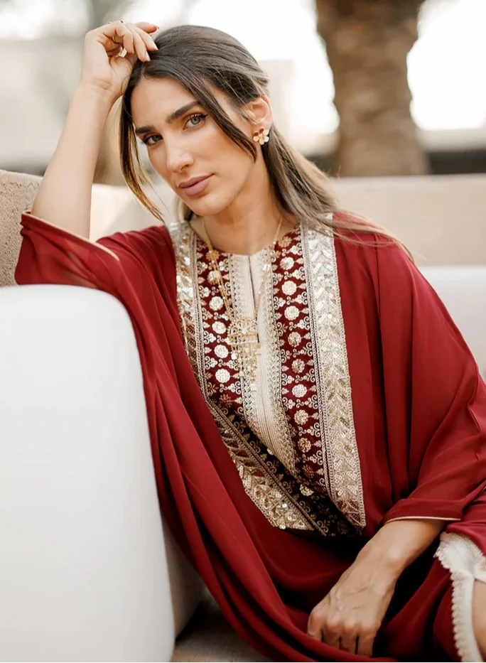 MAISON ARABELLE SAMIRA RED KAFTAN