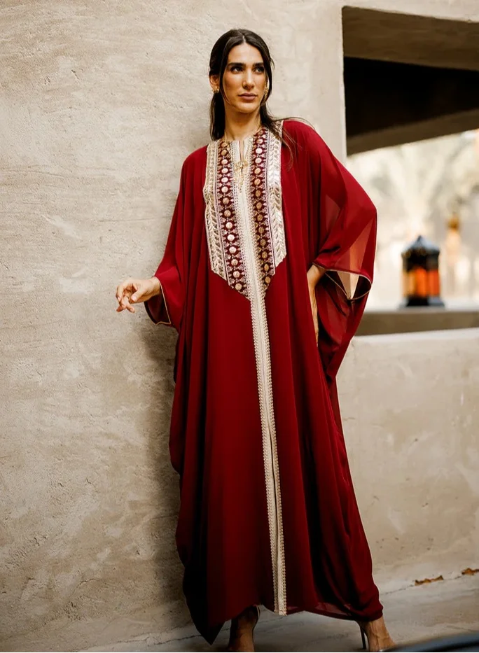 MAISON ARABELLE SAMIRA RED KAFTAN