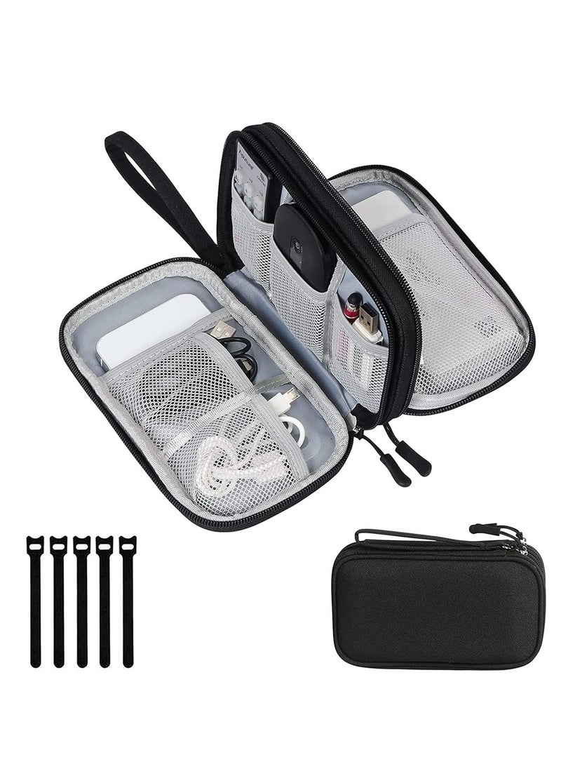 بيوينتي Portable Electronic Accessories Bag Organizer Travel Gadgets Storage Case Cable Organizer Pouch Compatible For Charger USB Cables SD Memory Cards Earphone Flash Hard  - Image 1