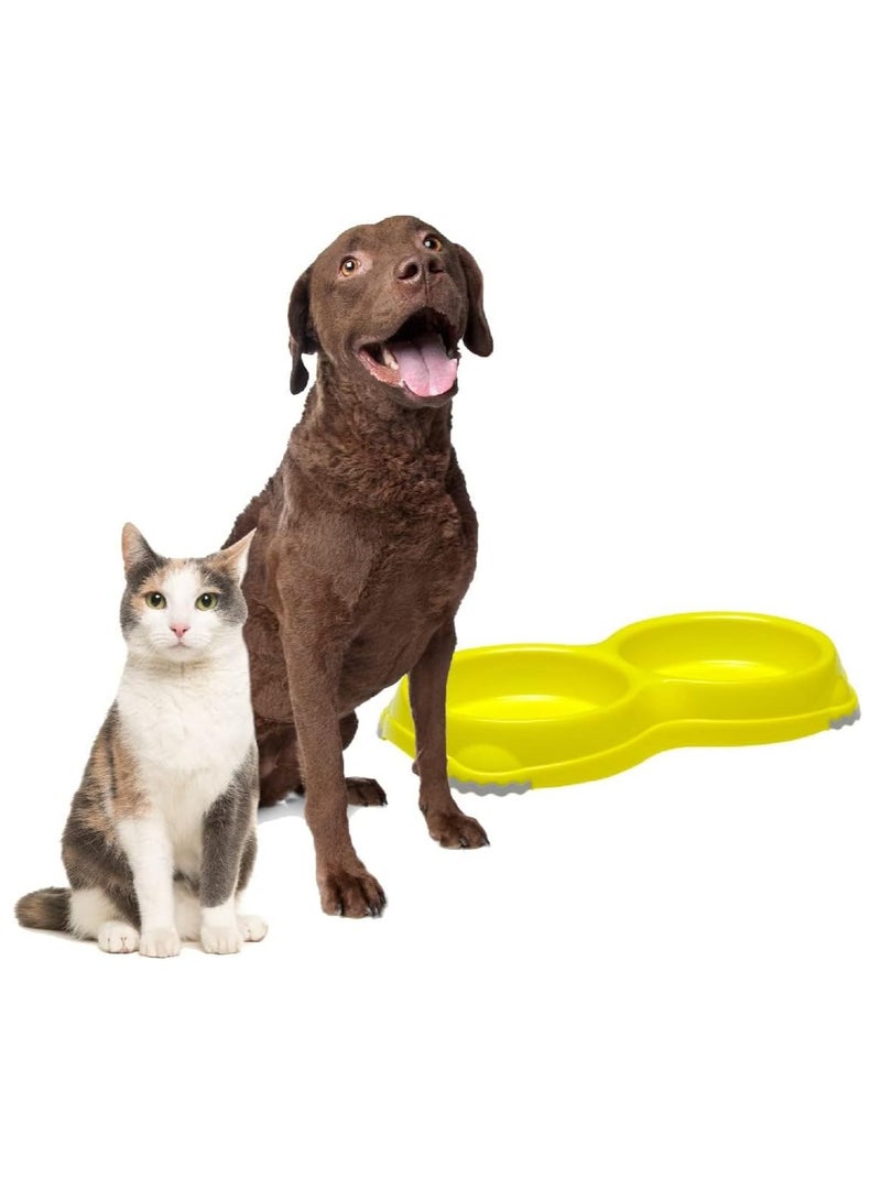 Moderna Smarty Double Bowl for Pets,Food & Water Dish | Compact & Durable | Yellow | 2 x 200ML - Image 2