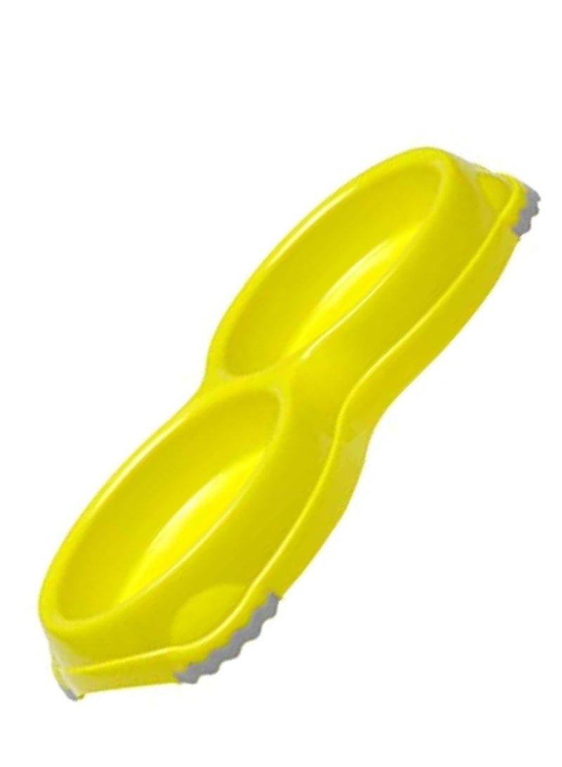 Moderna Smarty Double Bowl for Pets,Food & Water Dish | Compact & Durable | Yellow | 2 x 200ML - Image 3