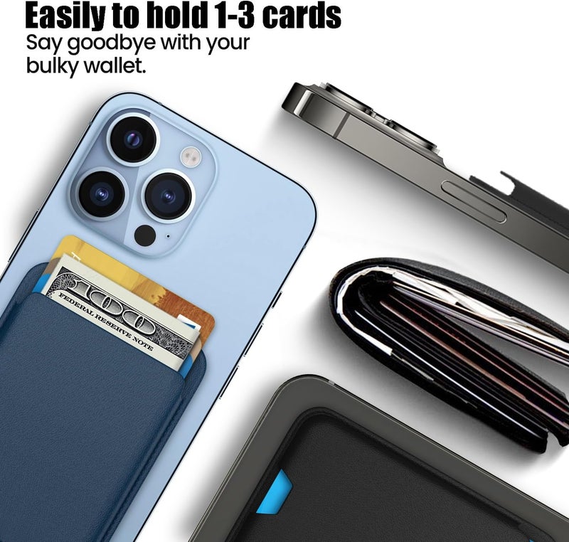 iLodn Magnetic Wallet Compatible with MagSafe for iPhone 17 16 15 14 13 12 Pro Max Air Plus Model, Mag 3 Safe Card Holder Stick on Accessories for Apple Cell Phone & Case, Baby Pink&White - Image 3