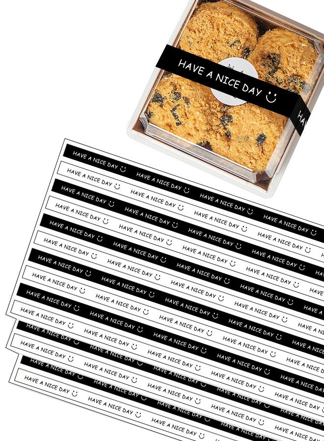 BF HOME Long Strip English Sticker Labels for Baking Packaging – 100pcs Adhesive Sealing & Decorative Stickers for Dessert, Cake Boxes, and Gifts - Image 1