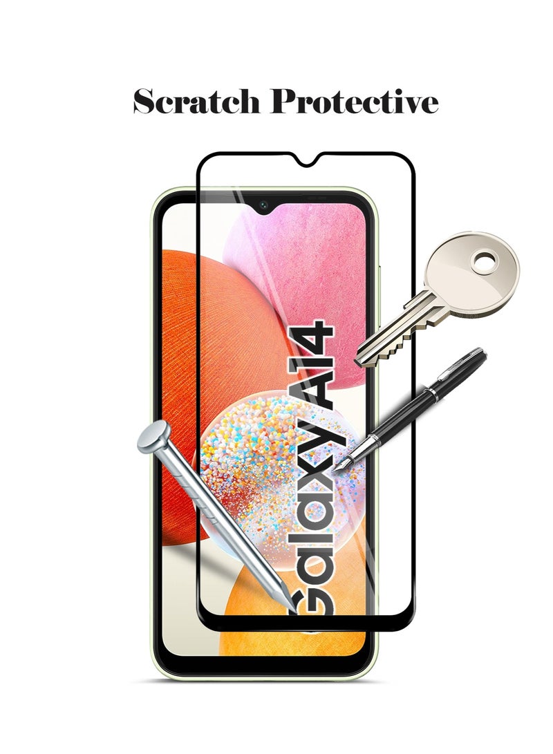 Techie حماية شاشة زجاجية مقساة 9D كاملة التغطية بصلابة 9H عالية الدقة لهاتف سامسونج جالاكسي A14 5G - مضادة للخدوش، مضادة لبصمات الأصابع، وتقنية خالية من الفقاعات - Image 5
