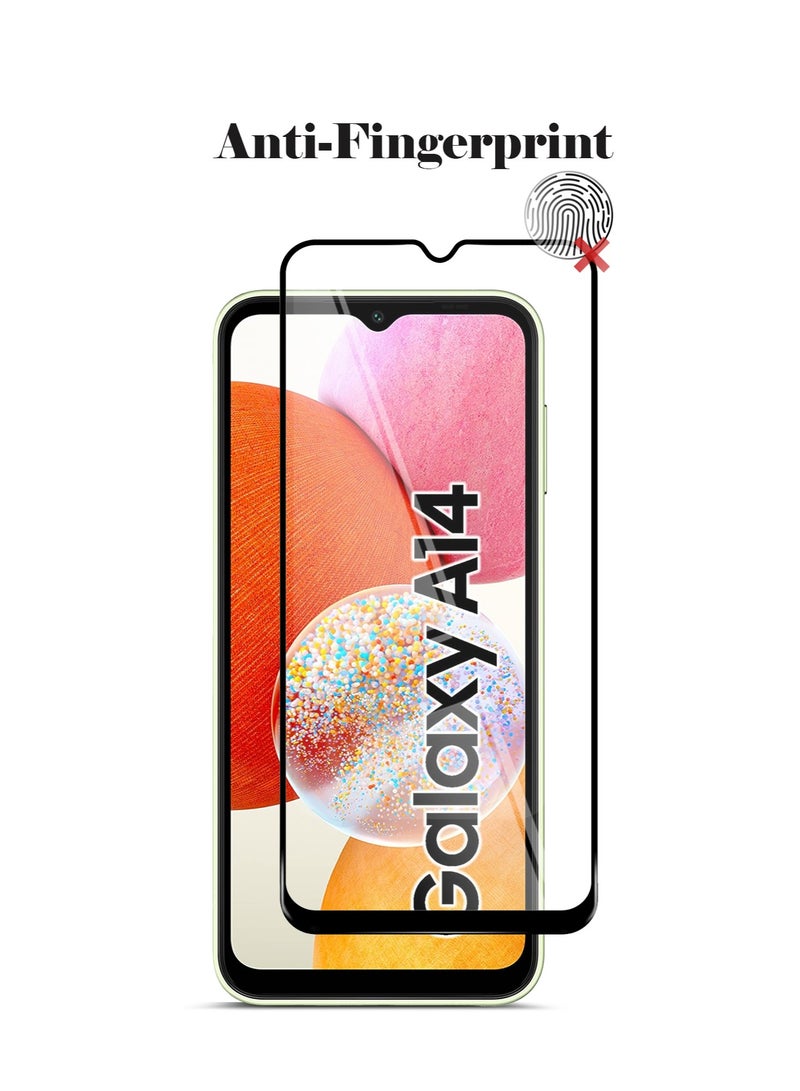 Techie حماية شاشة زجاجية مقساة 9D كاملة التغطية بصلابة 9H عالية الدقة لهاتف سامسونج جالاكسي A14 5G - مضادة للخدوش، مضادة لبصمات الأصابع، وتقنية خالية من الفقاعات - Image 2