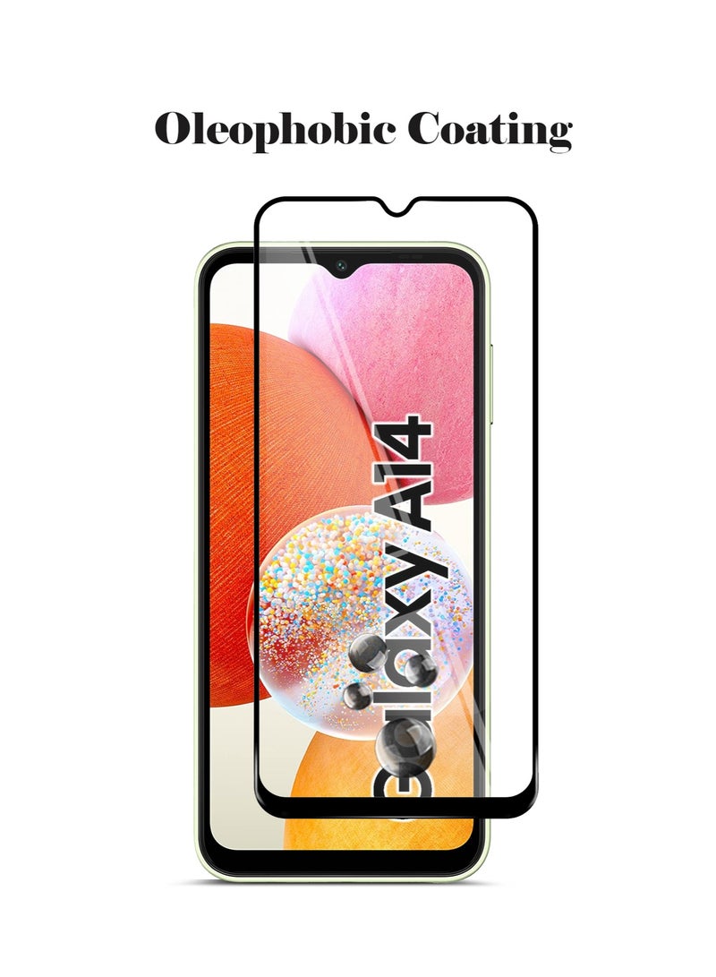 Techie حماية شاشة زجاجية مقساة 9D كاملة التغطية بصلابة 9H عالية الدقة لهاتف سامسونج جالاكسي A14 5G - مضادة للخدوش، مضادة لبصمات الأصابع، وتقنية خالية من الفقاعات - Image 3