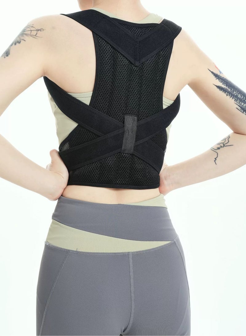 DURKU Posture Corrector for Women and Men, Breathable Back Straightener, Adjustable Back and Shoulder Brace for Rounded Shoulders (M, Black)  - Image 5