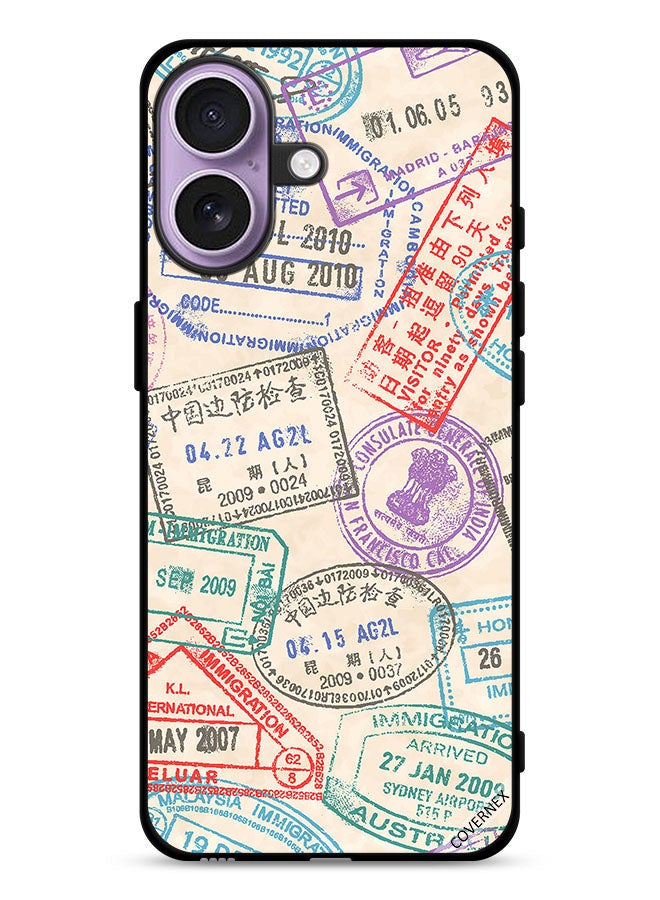 Covernex Apple iPhone 17 Protective Case Cover Travel Stamps Pattern - Image 1