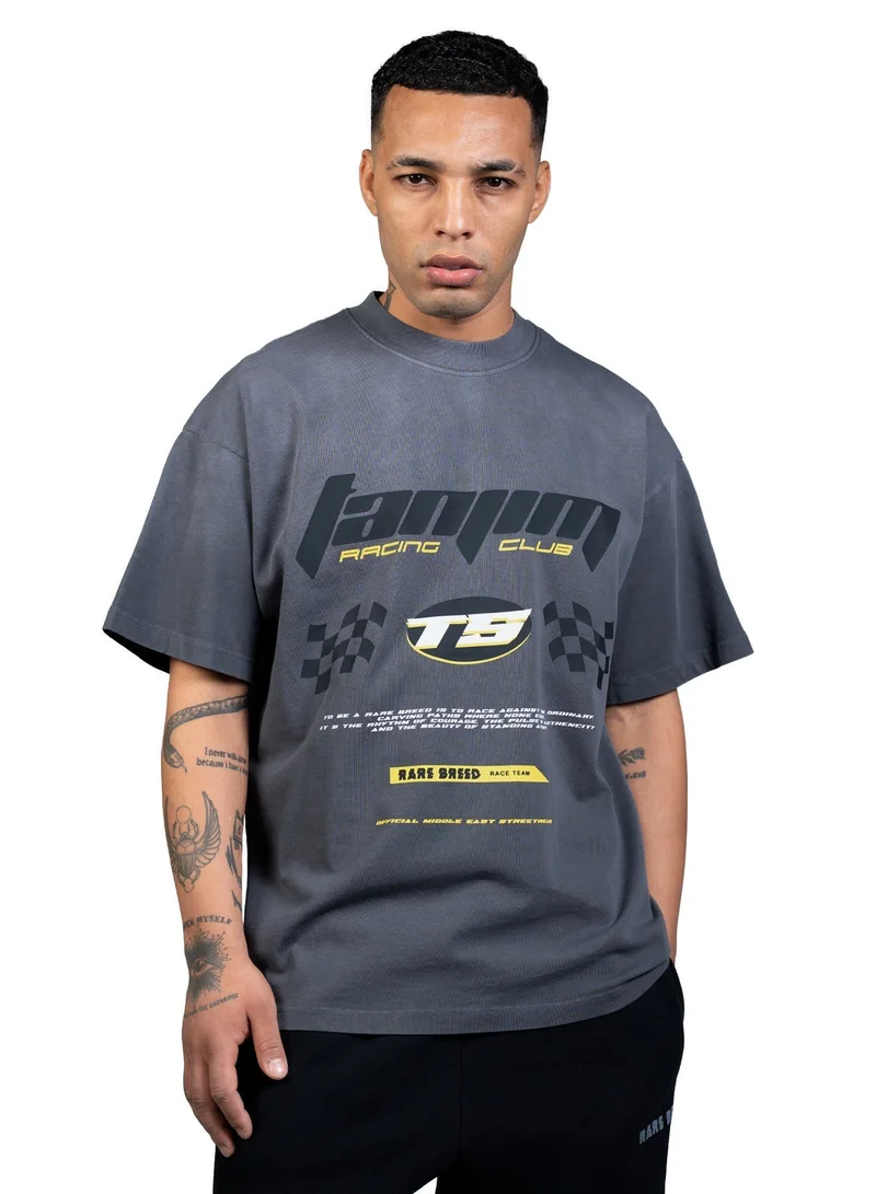 Tanjim Squad TS RACING ACID WASH T-SHIRT-GREY