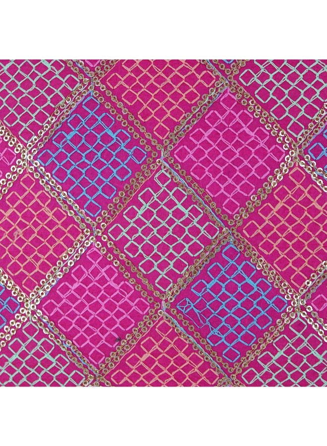 BYFT Orchard Cushion Cover 12 x 20 inch (Diagonal Checks design - Fuchsia Pink) 30 x 50 cm Luxury Decorative Cushion Cover for Sofa, Bed & Living Room- Set of 2 without inserts - Image 4