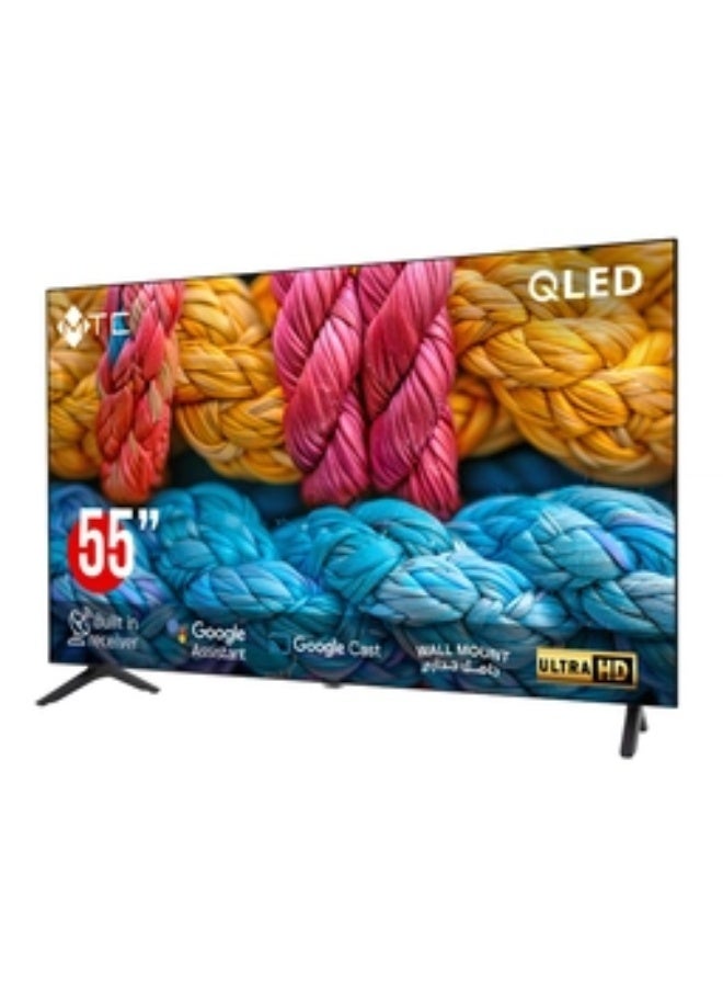 إم تي سي تلفزيون جوجل الذكي QLED UHD مقاس 55 بوصة، مزود بجهاز استقبال مدمج وتحكم صوتي، يتضمن حامل جداري – QMT55UH700GO - Image 3