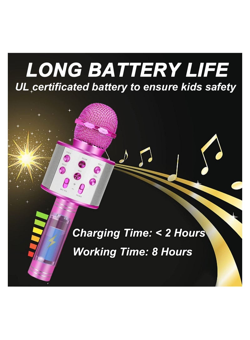 Bluetooth Karaoke Microphone Wireless,Portable Singing Microphone for Kids Adults Karaoke Machine for Kids Toys Birthday Gifts Ideas for 3 4 5 6 7 8 9 10 11 12 Year Old - Image 4