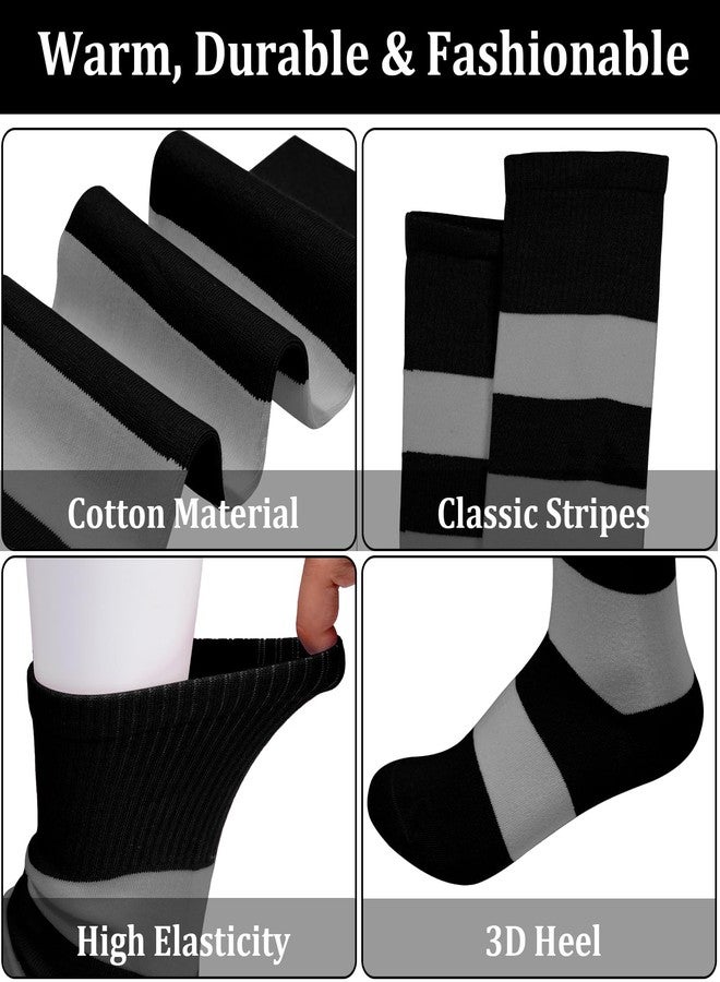 Moon Wood Women Thigh High Socks Striped Cotton Over the Knee Long Halloween Socks Leg Warmers for Cosplay Daily Wear - Image 3