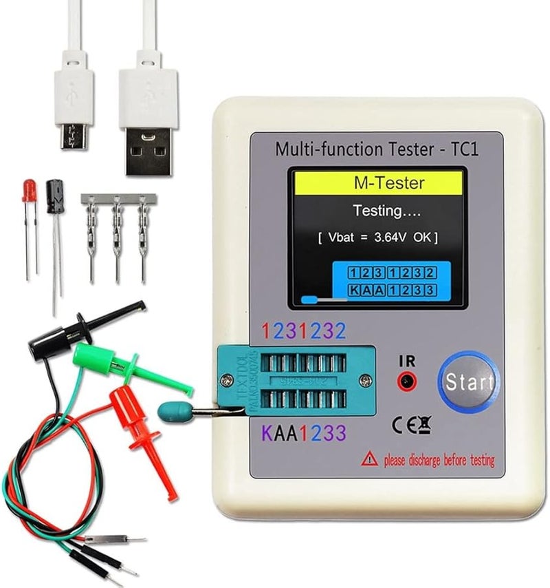 TC1 Display Multifunctional TFT Backlight Transistor Tester Kit for Diode Triode Capacitor Resistor - Image 2