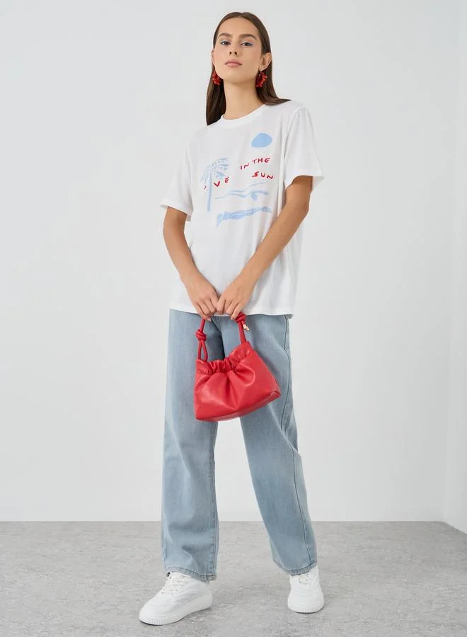 Take Two Graphic Print Oversized T-Shirt