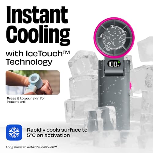 NUUK BFF Personal Hand Fan, 13000 RPM with IceTouch™ | 3600 mAh USB Rechargeable Battery [Up to 10H] | Portable Mini Fan | 100-Speed Dial | For Travel, Office, Makeup & Outdoor | 12-Month Warranty - Image 2