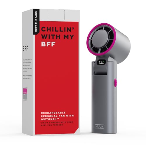 NUUK BFF Personal Hand Fan, 13000 RPM with IceTouch™ | 3600 mAh USB Rechargeable Battery [Up to 10H] | Portable Mini Fan | 100-Speed Dial | For Travel, Office, Makeup & Outdoor | 12-Month Warranty - Image 1