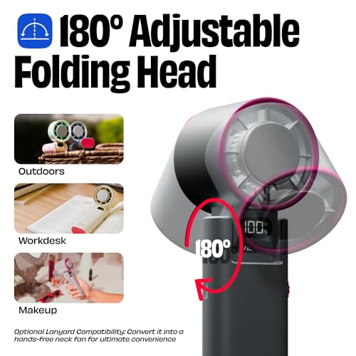 NUUK BFF Personal Hand Fan, 13000 RPM with IceTouch™ | 3600 mAh USB Rechargeable Battery [Up to 10H] | Portable Mini Fan | 100-Speed Dial | For Travel, Office, Makeup & Outdoor | 12-Month Warranty - Image 5