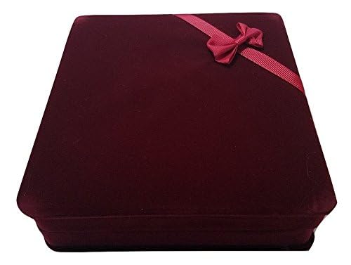 JM Future XL Extra Large Burgundy Velvet Set Gift Box for Jewelry - Necklace Earring & Bracelet - Image 3