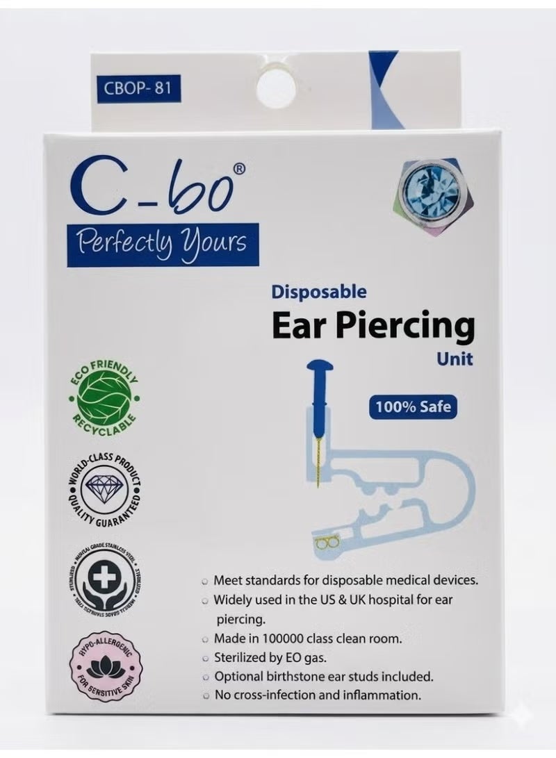 Ear Piercing Gun Kit - 2 Pack Disposable Safety Tool with Alcohol Pad and 4mm Crystal Earrings