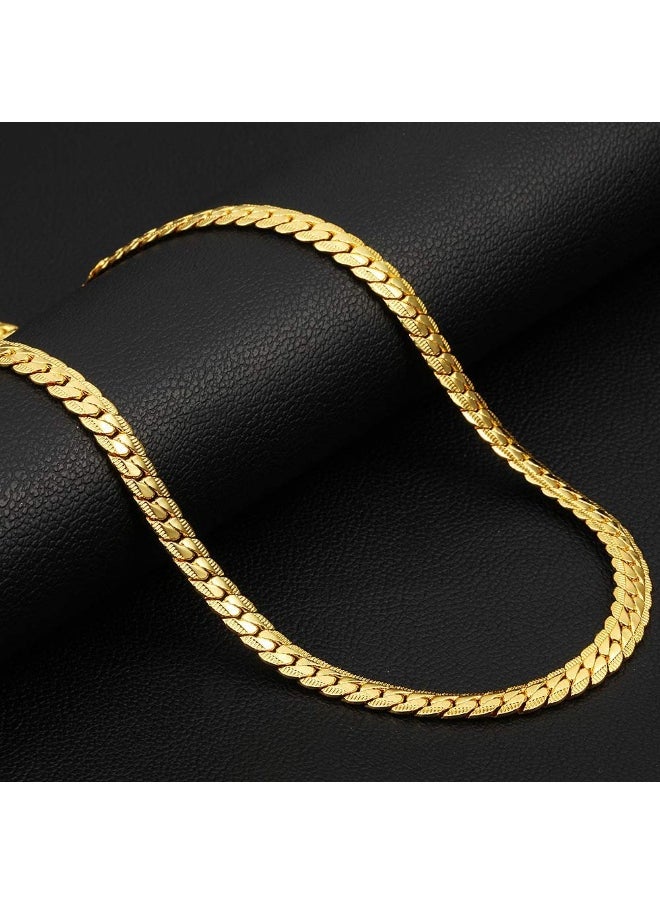 Trendy Classic Stainless Steel Flat Curb Chain 24 Inch Golden Necklace Gold Plated Chain for Men (Golden) - pzsku/ZD93258E8BC276B102920Z/45/_/1729064215/af505707-2f22-4636-a4c9-a9e36d44de8c