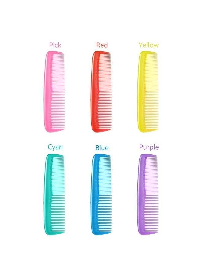 Leinuosen 12 Pieces Colorful Hair Combs Set For Kids Women Men Colorful Plastic Fine Dressing Comb (Yellow Purple Green Blue Red Pink)  - Image 5