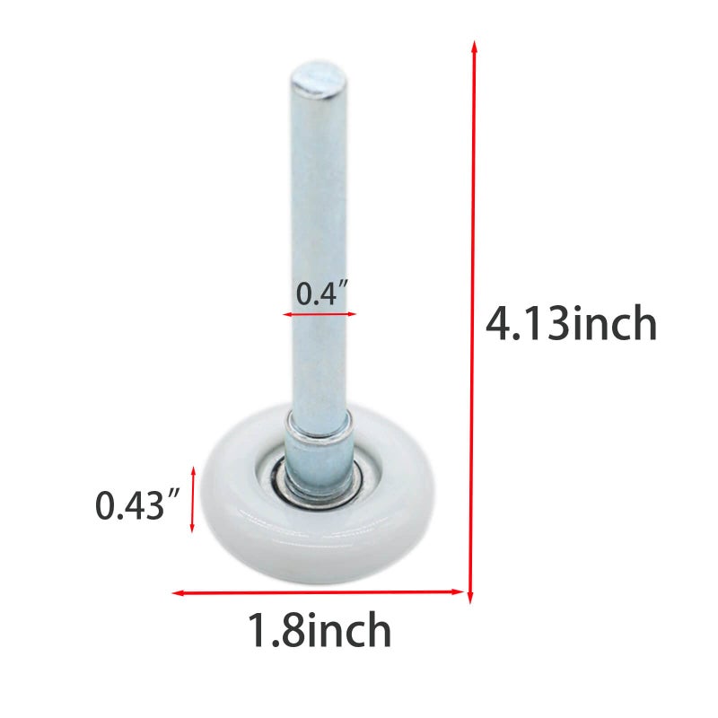 Baudelun 2 Packs 1.8"" Nylon Garage Door Roller 4"" Stem  Quiet Garage Door Wheels For Garage Door Track Replacement  Long Service Life And High Load 11 Ball Bearing - Image 2