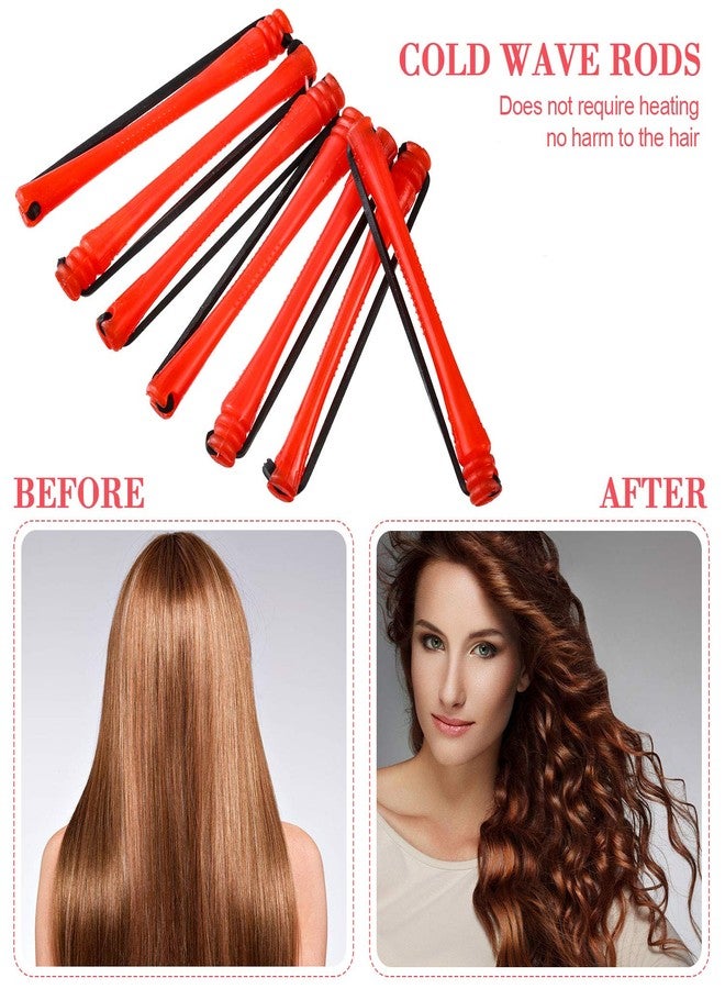 WILLBOND 60 Pcs Perm Rods for Short Long Hair Plastic Cold Wave Perming Curlers Small Hair Curling Rollers with Steel Pintail Rat Tail Kit for Women Hairdressing Styling Supplies(0.2 Inch,Red) - Image 4