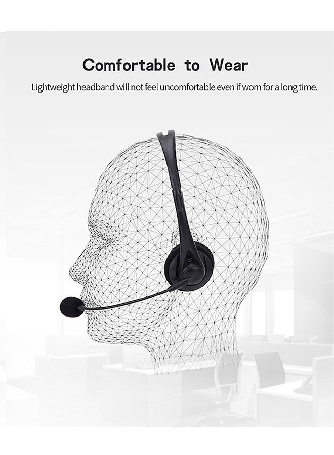 Gecomo Microphone & Noise Cancelling Headphones, Wired Headphones with Microphone, for Office Meetings Chat Call Centers Comfortable Over-Ear Headphones - Image 4