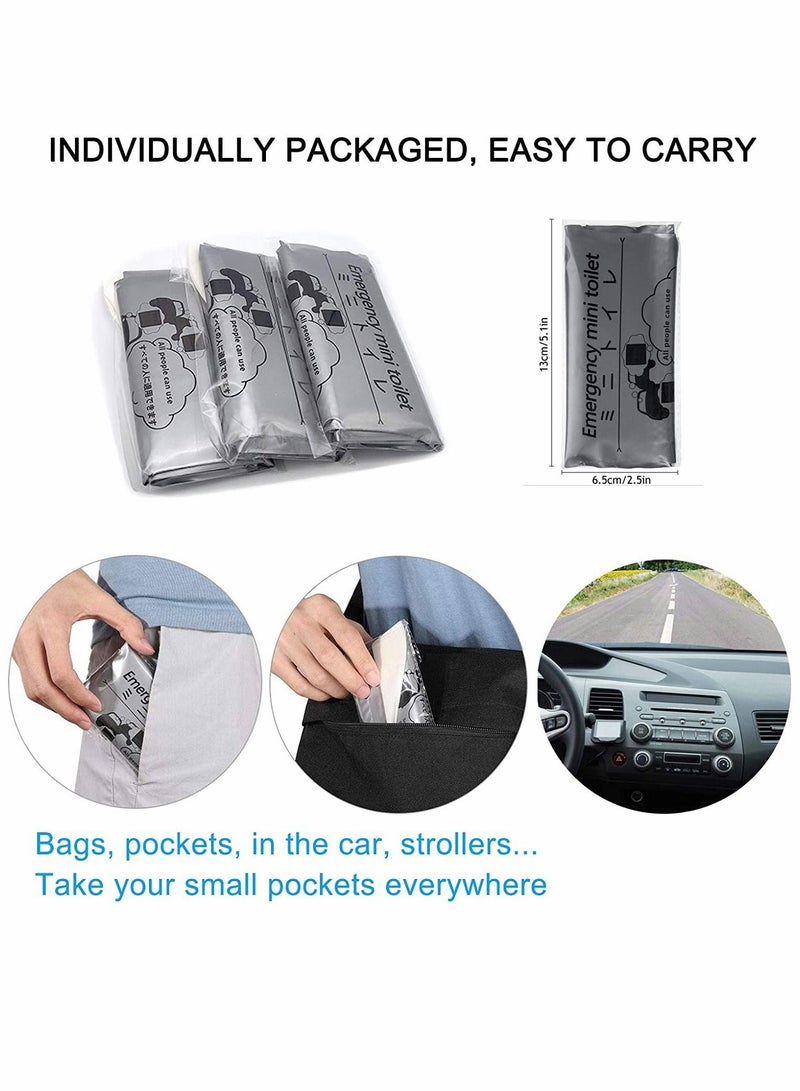 سيوسي حقيبة مبولة للاستعمال مرة واحدة ، أكياس محمولة للتخييم ، أكياس بول للسفر ، حقيبة بول محمولة للطوارئ في حالات الازدحام المروري ، أكياس القيء ، للرجال والنساء والأطفال والمرضى 10 عبوات - Image 5