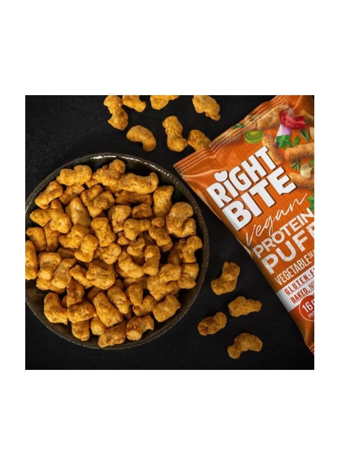 Right Bite Vegan Protein Puff, Gluten Free, Baked Not Fried 16g Protein 50g (PACK OF 4, BARBEQUE)