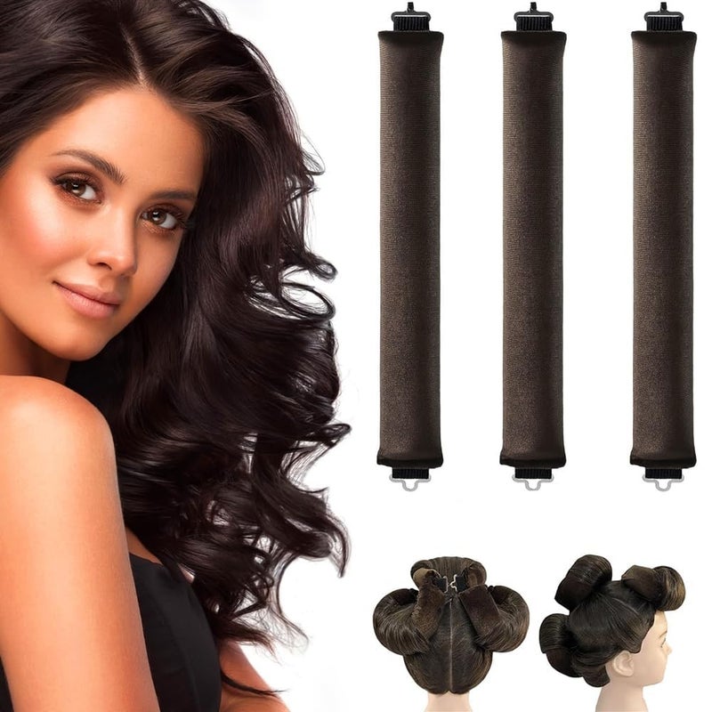 BRIXAL Hair Roller Heatless Hair Curlers for Overnight Curls Growth,All Hair Types, No Heat Curls to Sleep for Curl Rods & Effective To Use (Brown, 1 count) - Image 1