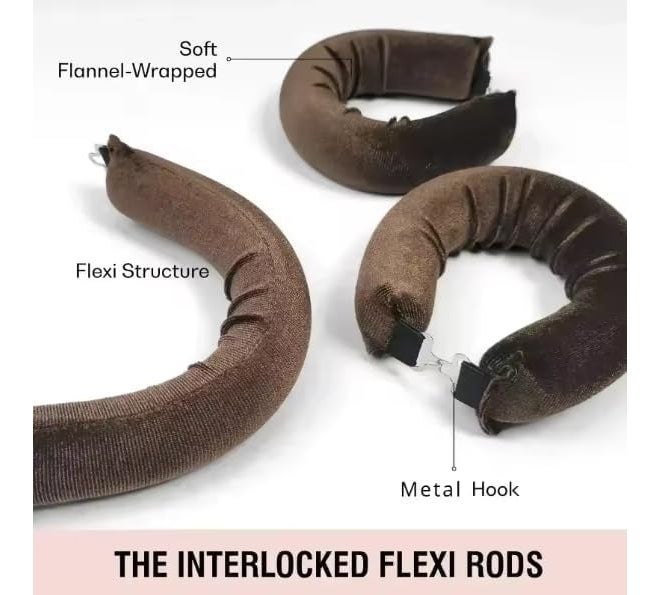 BRIXAL Hair Roller Heatless Hair Curlers for Overnight Curls Growth,All Hair Types, No Heat Curls to Sleep for Curl Rods & Effective To Use (Brown, 1 count) - Image 4