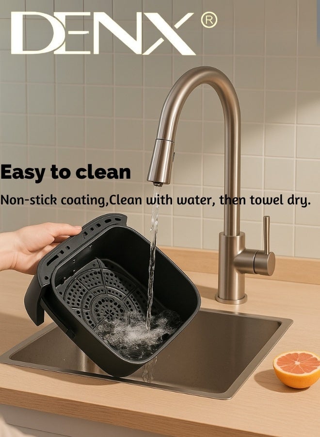 دينكس DX3409 مقلاة هوائية ذكية متعددة الوظائف، سعة 8 لتر، شاشة لمس ملونة، نافذة شفافة، طهي بدون زيت، سهلة التنظيف، قوة 1800 واط، قفل أمان، برامج طهي تلقائية - Image 5